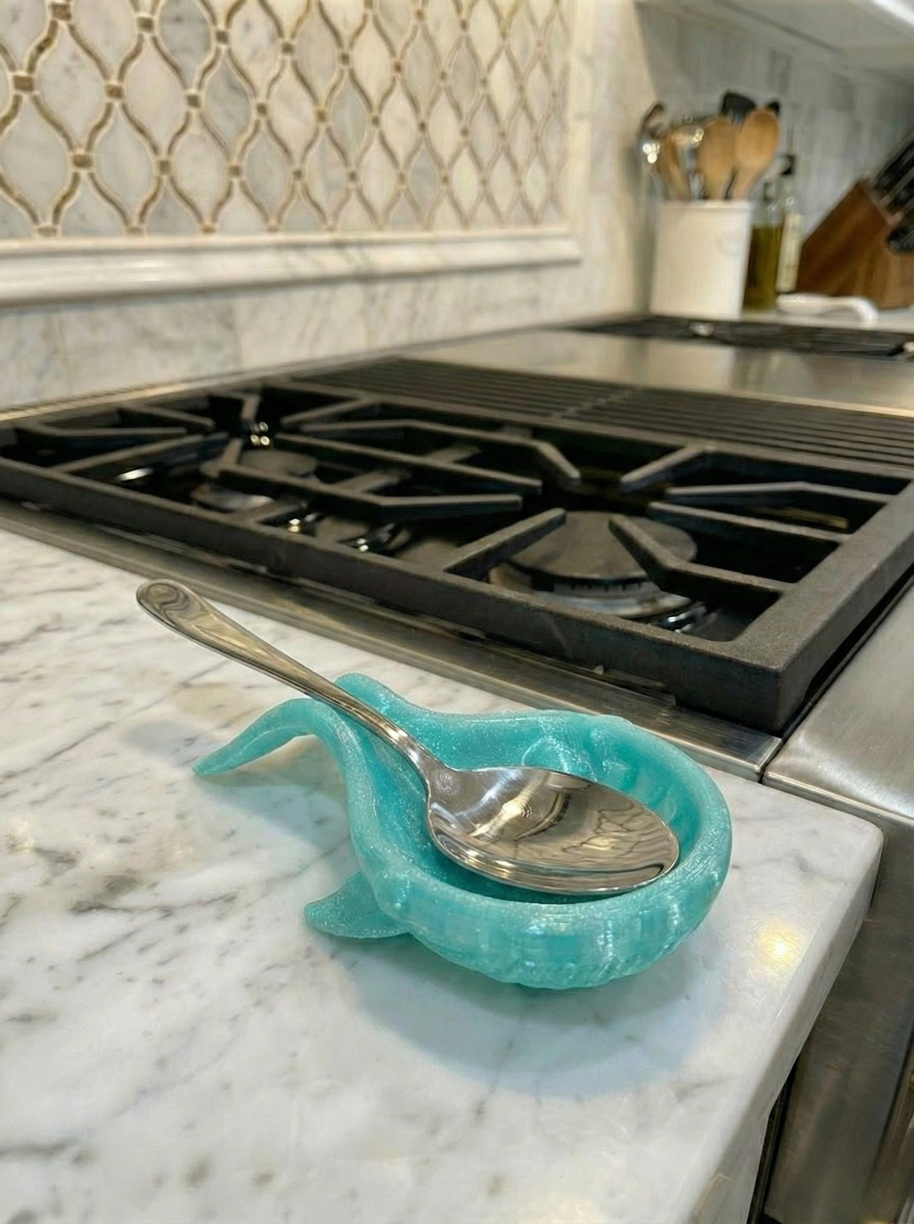 3D Printed Whale Spoon Rest, Coastal Kitchen Decor, Nautical Spoon Holder, Ocean Themed Kitchen Gift