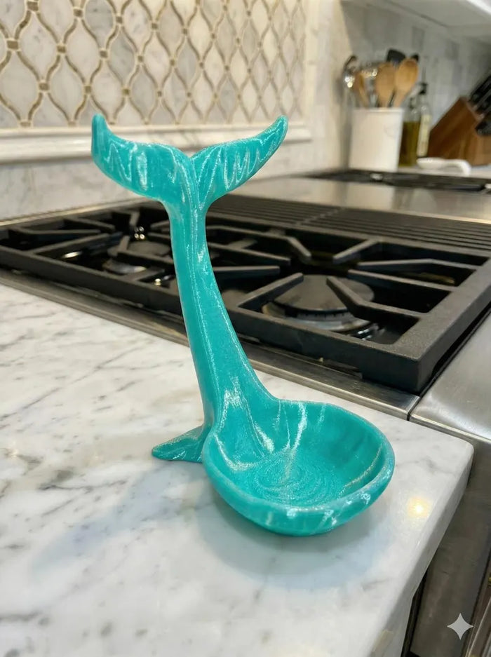 3D Printed Whale Spoon Holder, Kitchen Spoon Rest, Countertop Utensil Stand