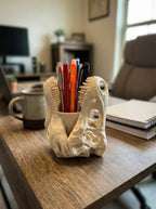 3D Printed T-Rex Pencil Holder, Dinosaur Desk Organizer, Pen and Pencil Cup, Office Desk Decor, Gift for Dino Lovers